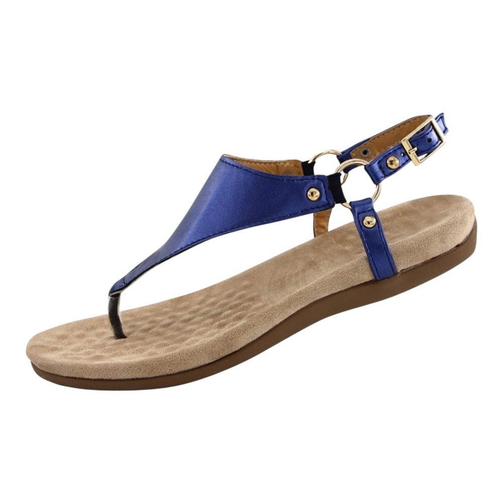 Vionic leather sandal. Blue metallic. Sz 8. Eu 39
